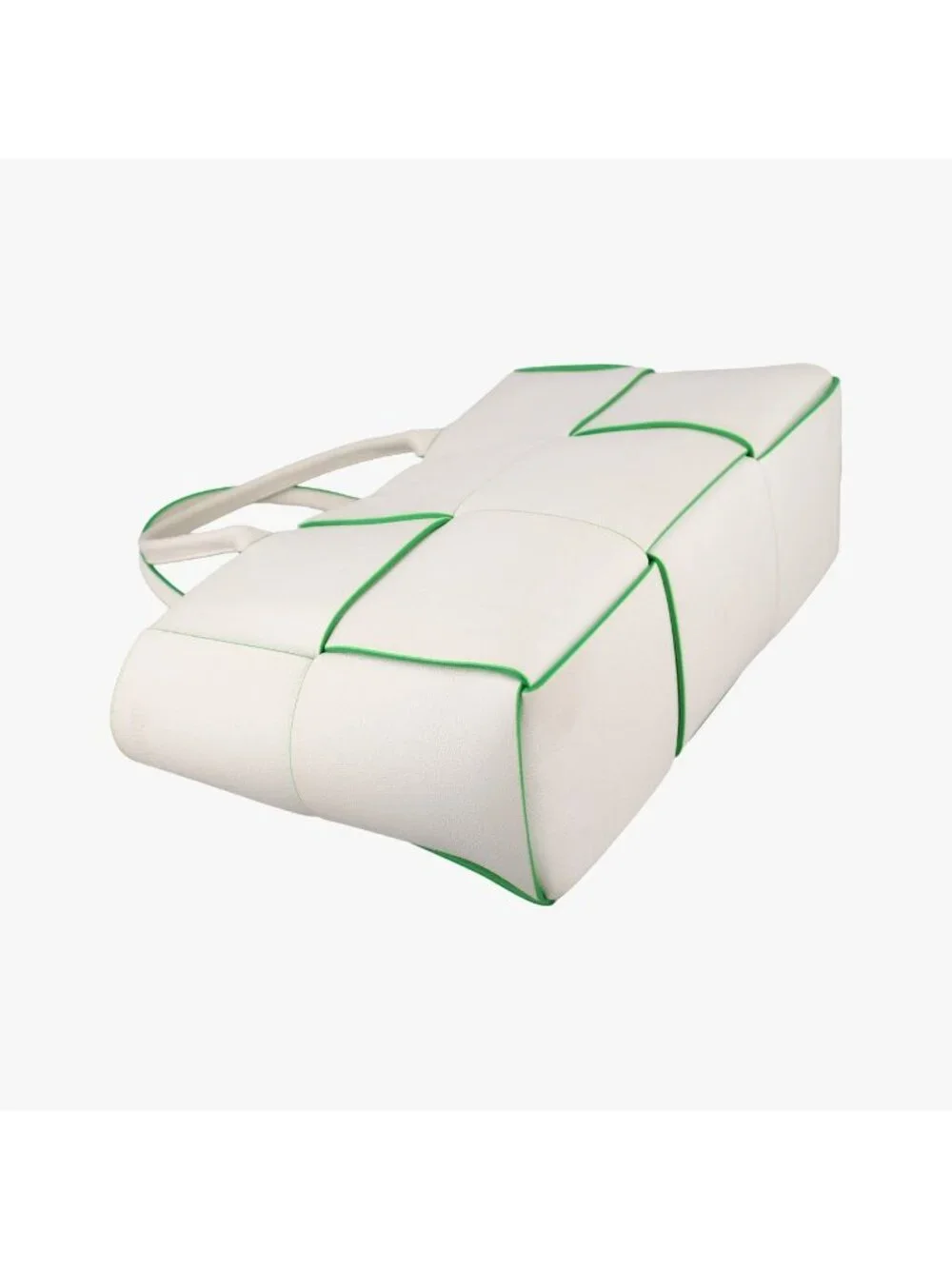 Bottega Veneta the Arco Tote White Green Lambskin